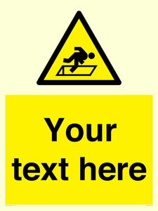 Custom Warning Hatch Sign